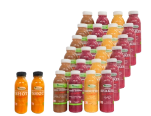 24 Dages Morgenmads smoothiekasse + Ingefærshots – 26 Produkter (SPAR 22%)